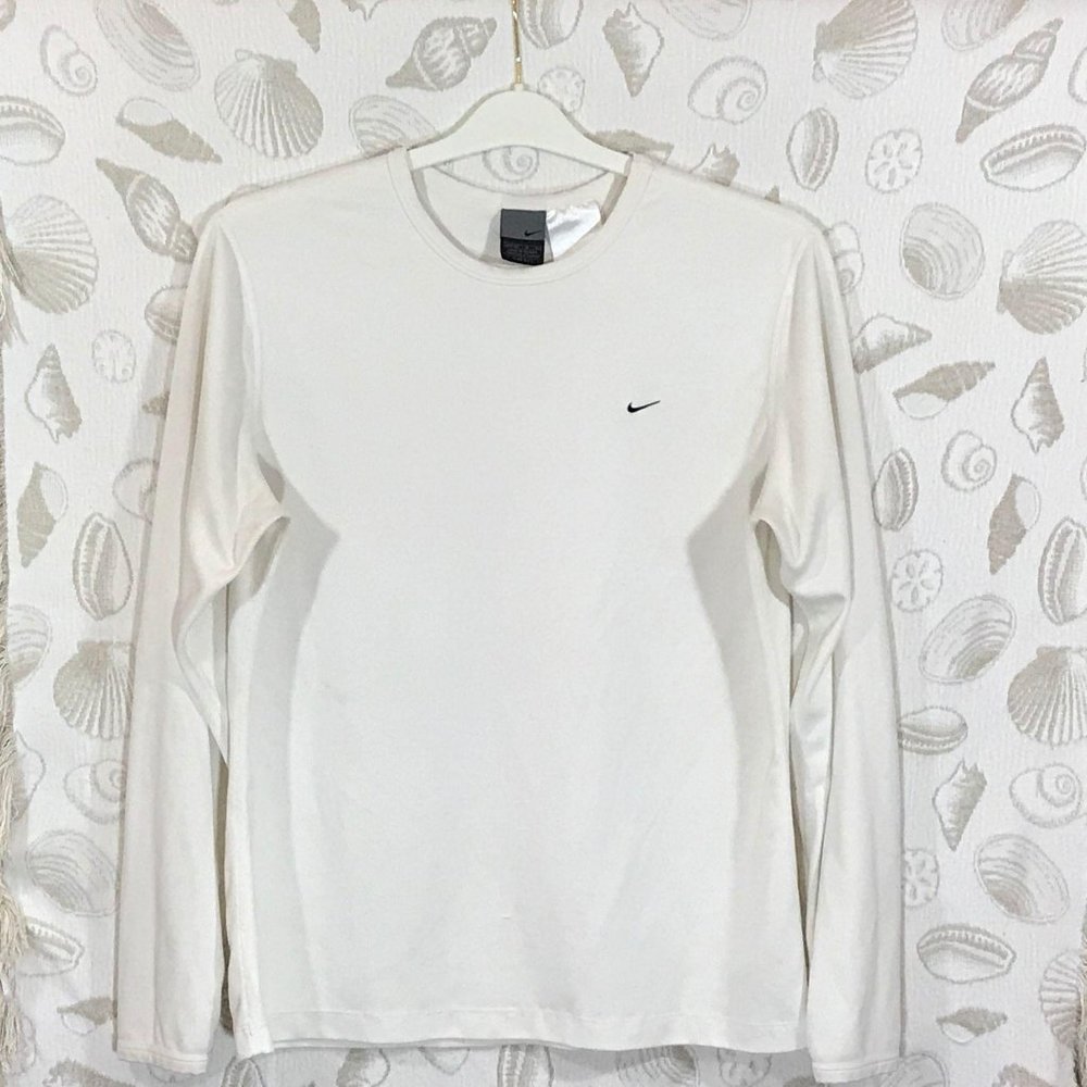 Womens Long-Sleeve Nike Dri-FIT Running Top M Whit